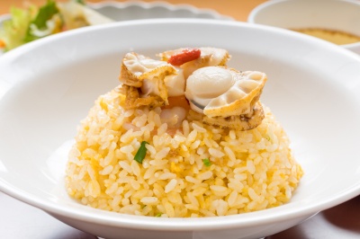 Seafood fried rice with scallops